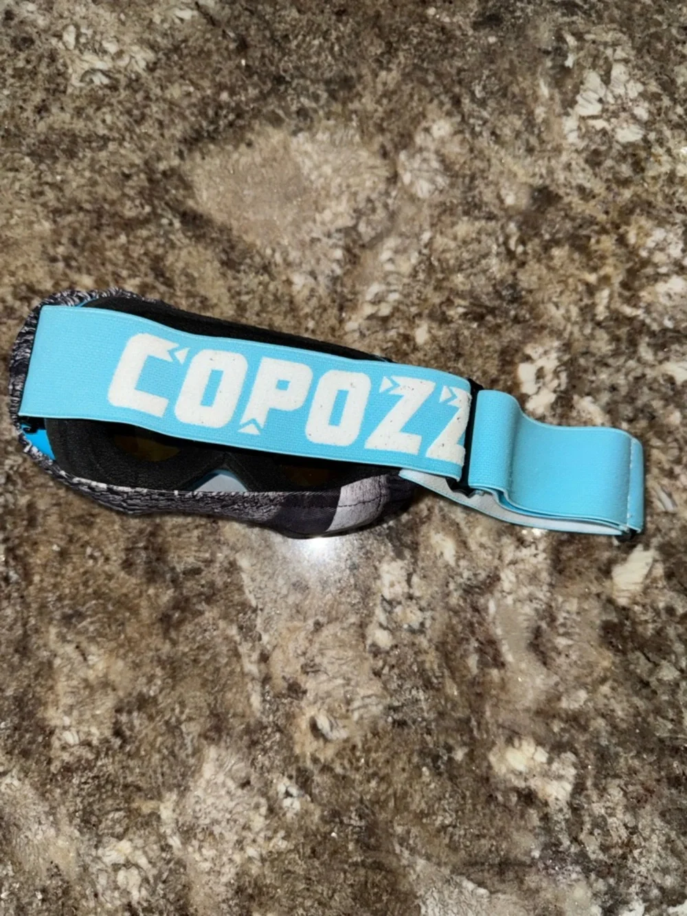 Blue Mirrored Ski Goggles with Teal Strap